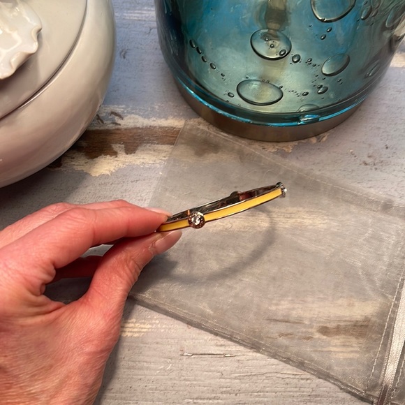 Coach Yellow Enamel and Crystal Bangle Bracelet EUC - Picture 3 of 8